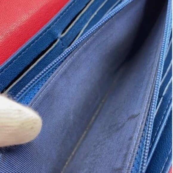 CHANEL V Stiching Red/Magenta Wallet - Picture 8 of 9